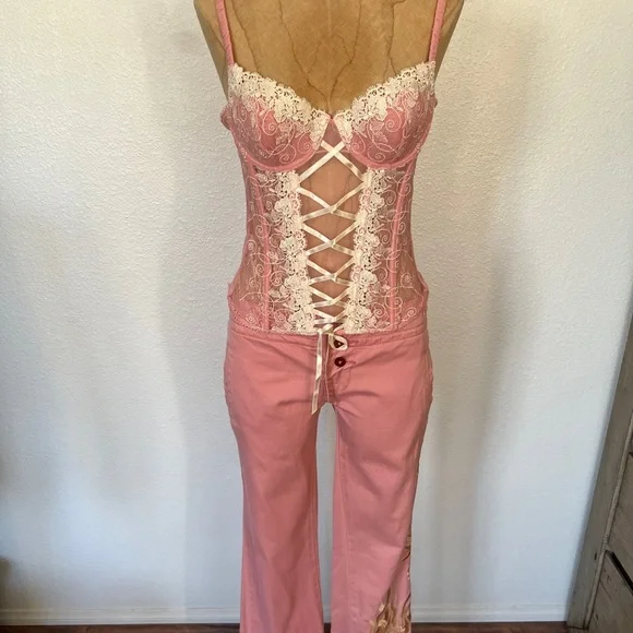 sophie b. soft pink lace up bustier - Picture 5 of 5